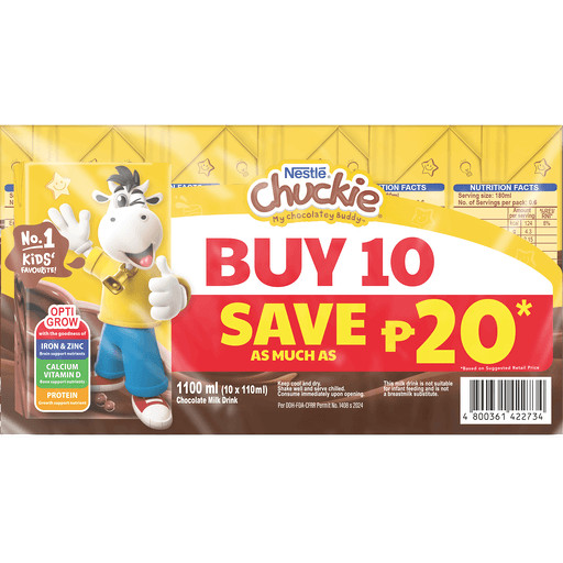 Chuckie Chocolate Milk Drink 10x110ml